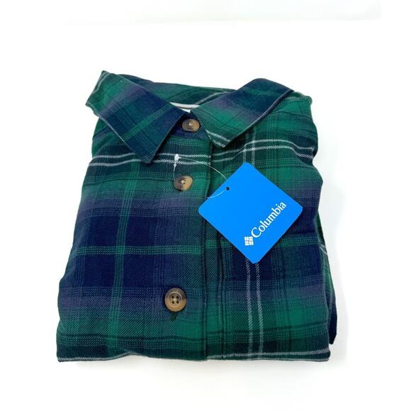 Columbia Women's Holly Hideaway Flannel Shirt, Spruce Multi Tartan, Size S - Picture 4 of 7